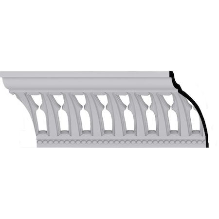 Ekena Millwork 15 1/2"H x 13 3/8"P x 20 5/8"F x 94 1/2"L, Melbourne With Bead Crown Moulding MLD15X13X20MB